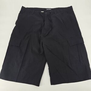 Numen Classic Men's BLACK 3XL Polyester Cargo Shorts,Drawstring Waist Band. 1087